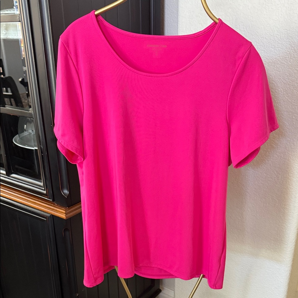 Classic Women's Scoop Neck Tee - Hot Pink Coldwater Creek size XL/16